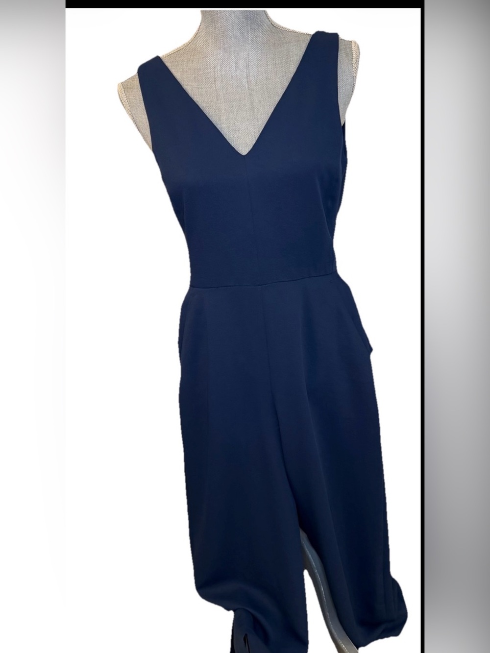 Wilfred Navy V-Neck Sleeveless Jumpsuit Dress